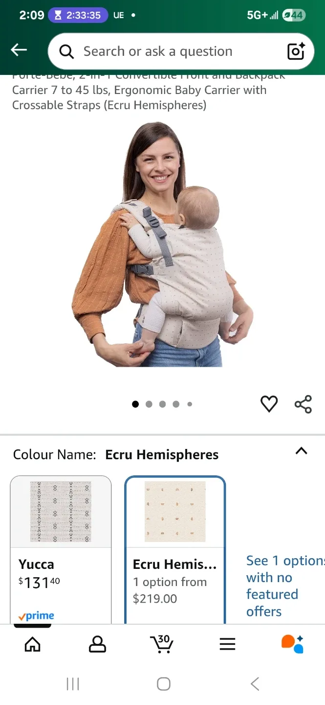 Boba X Baby Carrier - Ecru Hemispheres image indicator(5)