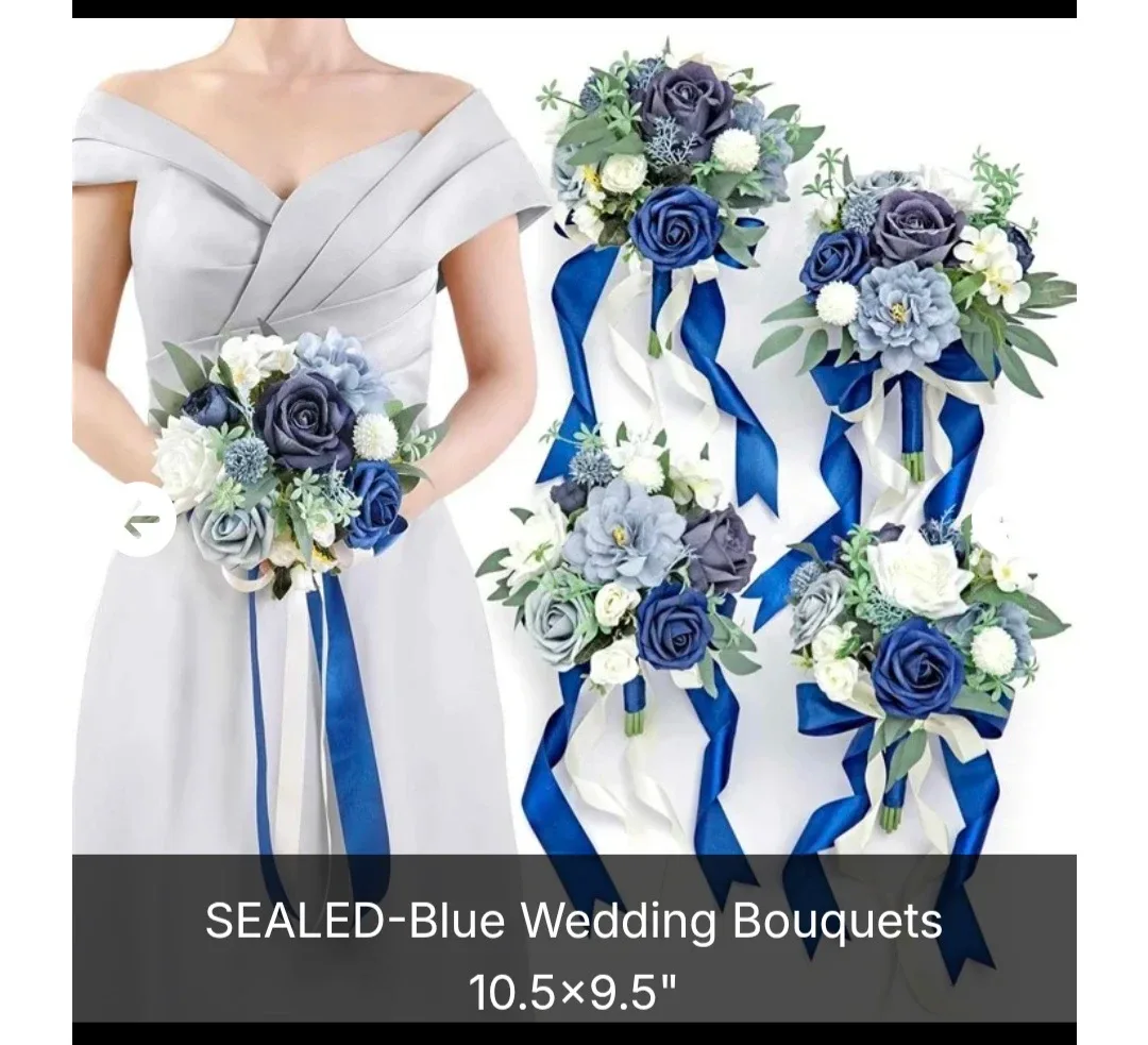 New Serwalin Blue Wedding Bouquets - Set of 4 image indicator(4)