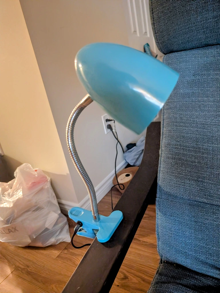 Blue Clip-on Desk Lamp