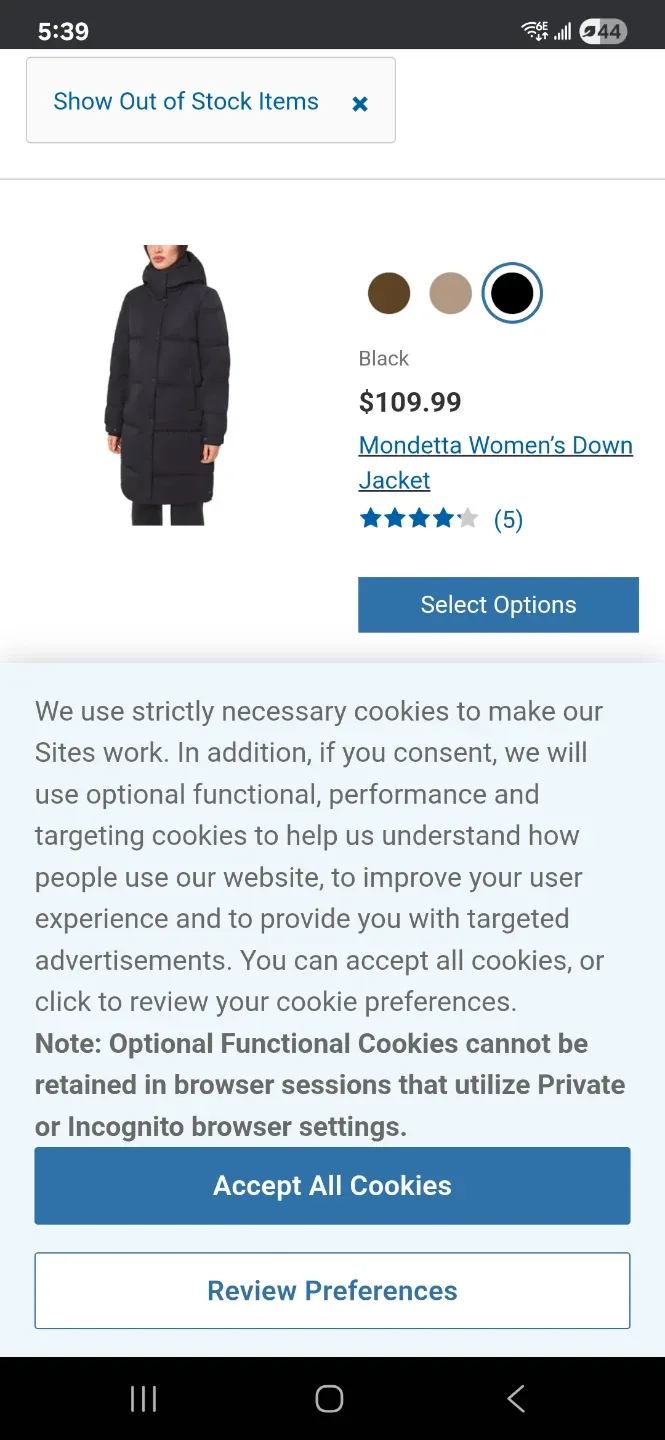 Mondetta Women's Black Down Jacket XXL image indicator(3)