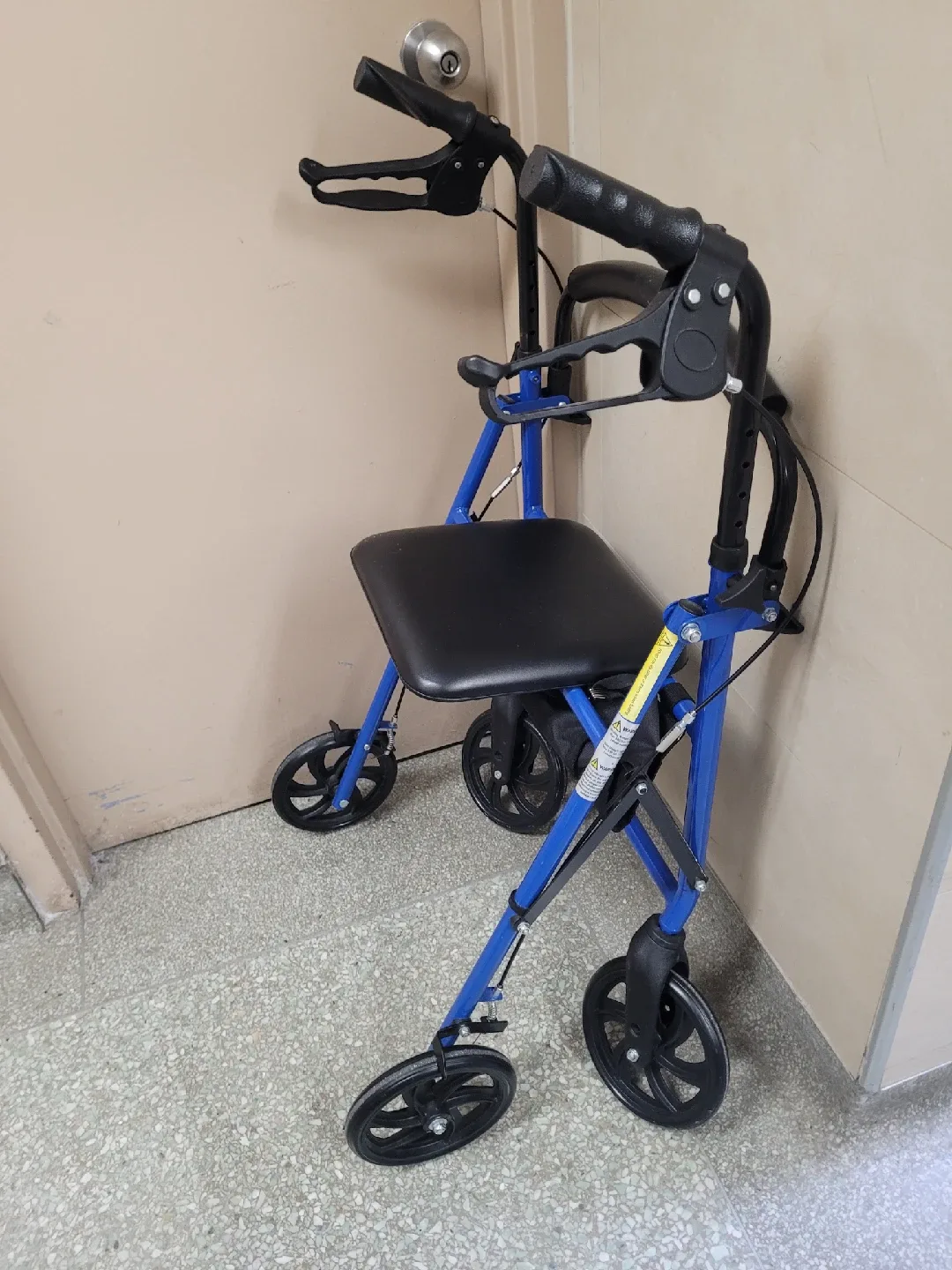 Blue Folding Walker with Seat and a bag 🥕🎃 image indicator(4)