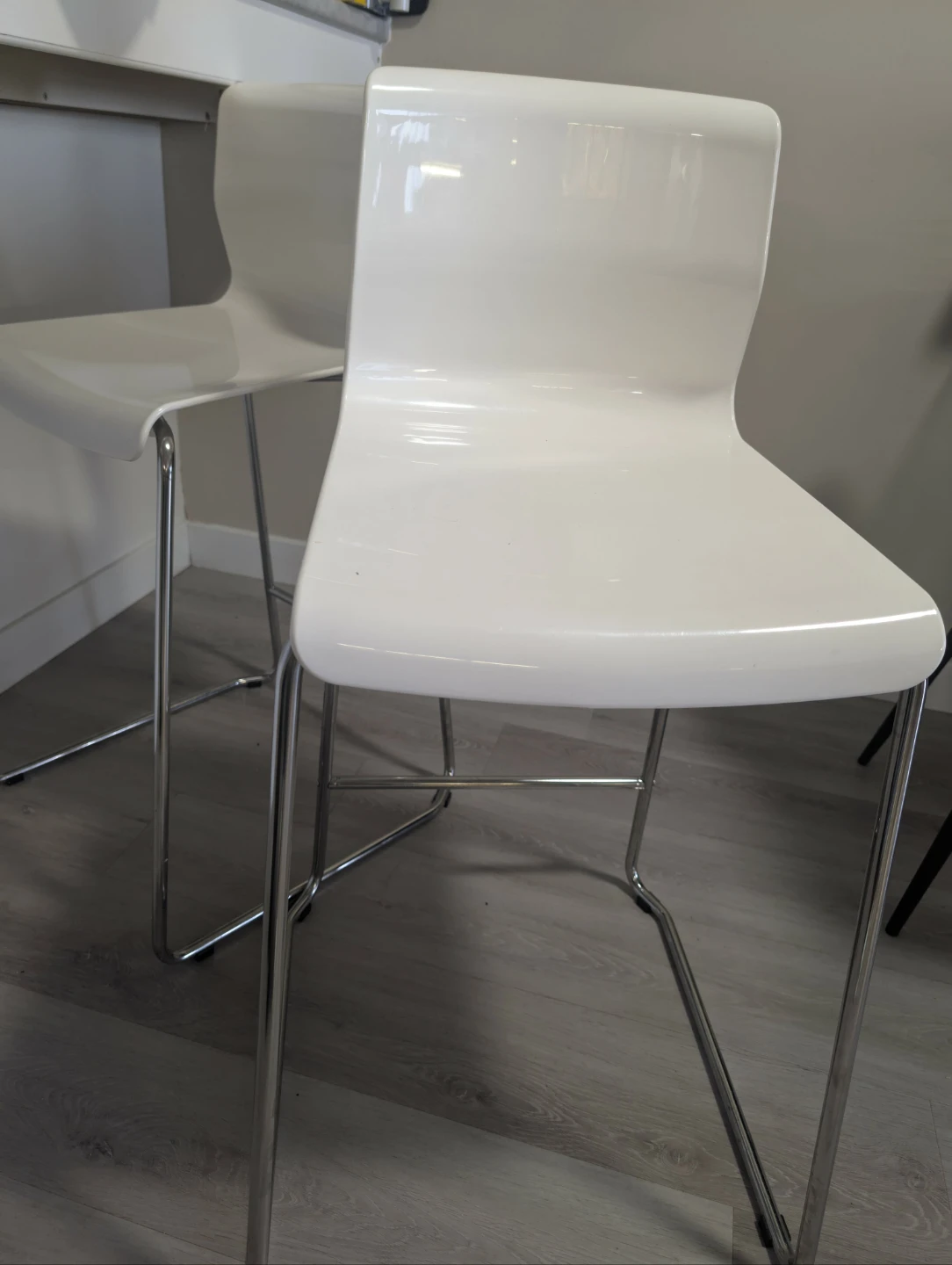 IKEA Glenn Bar Stool - White/Chrome - photo 2
