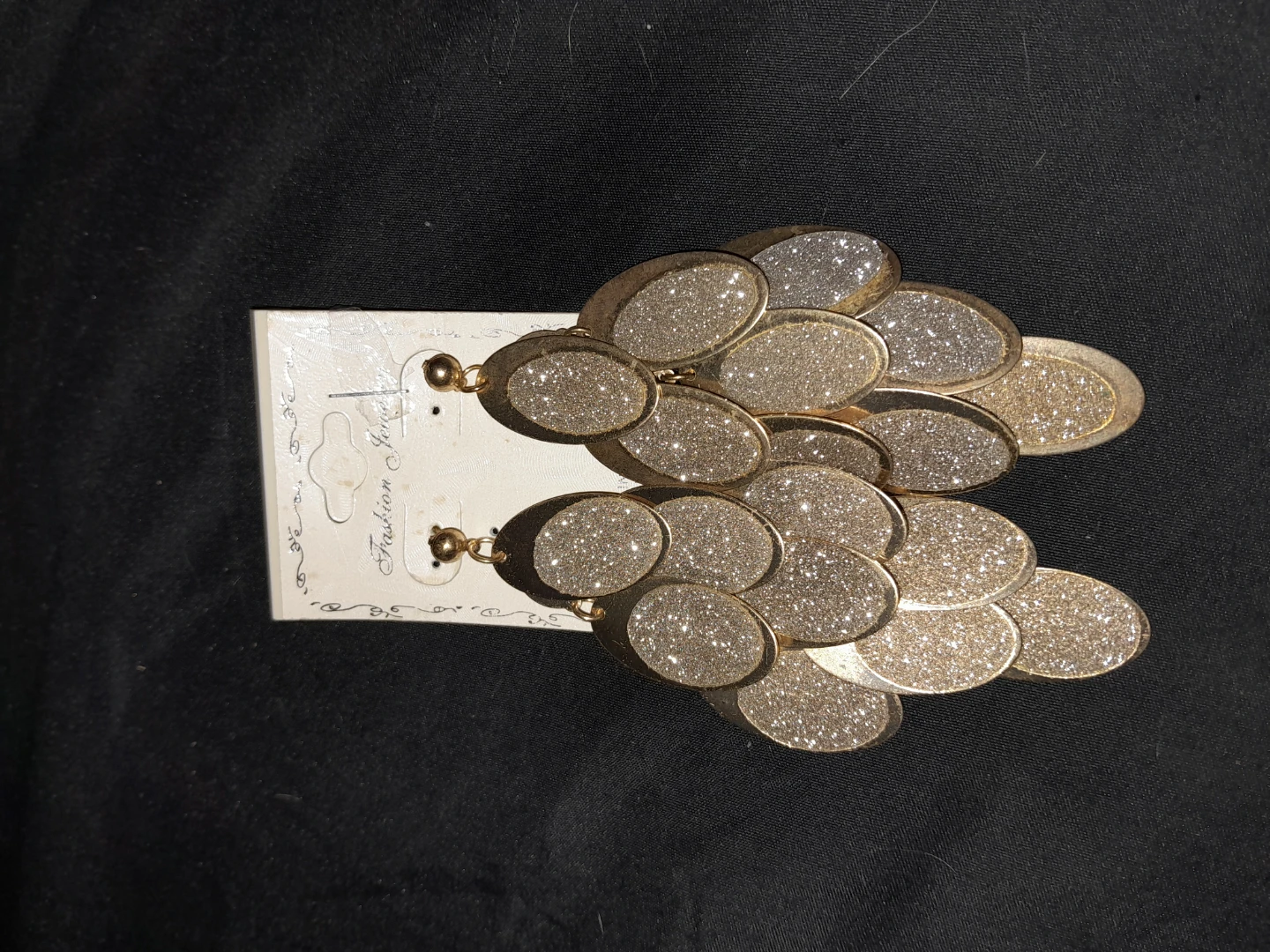 Fashion Jewelry Gold Glitter Earrings