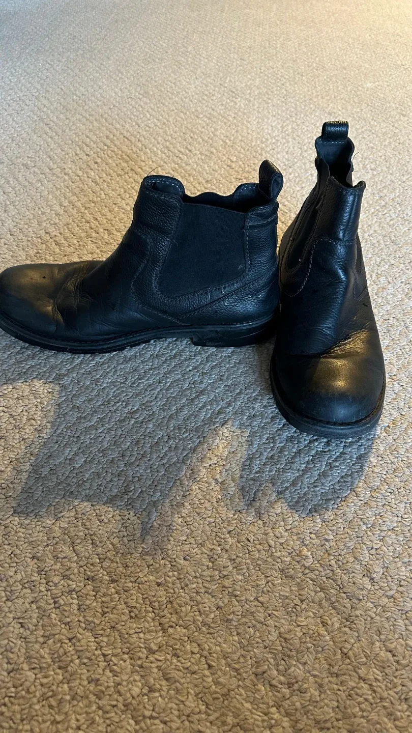 Clarks Mens/Homme Black Leather Boots - Size 13 thumbnail
