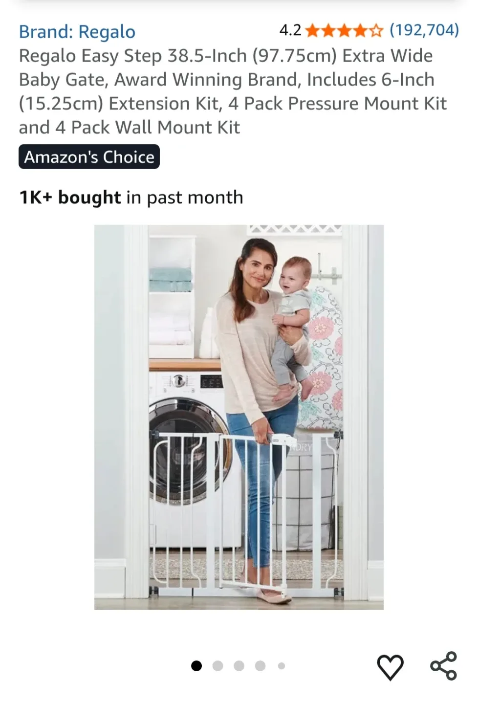 Regalo Baby Gate- 29-32 and 35-38.5 inches wide thumbnail