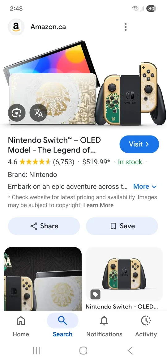 New Nintendo Switch OLED - Zelda Edition image indicator(4)