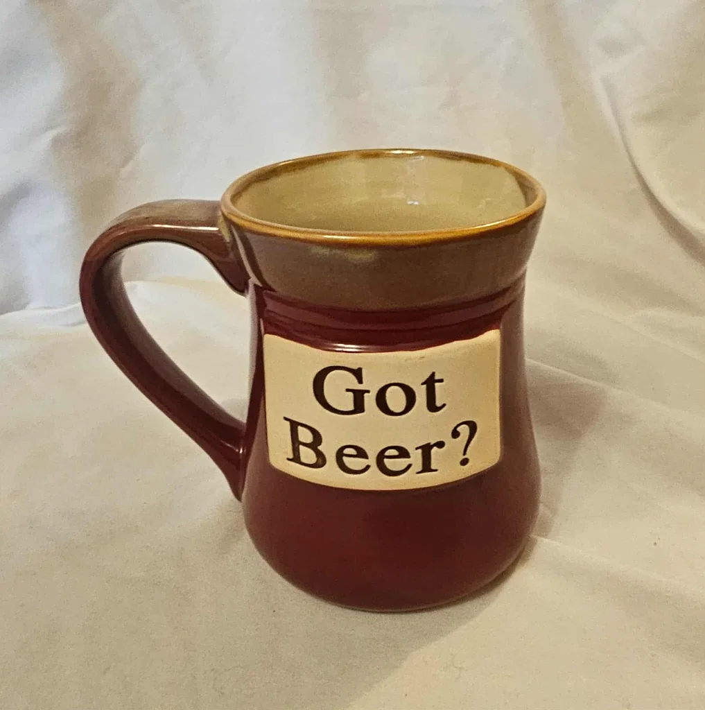 Red and Beige "Got Beer?" Mug
