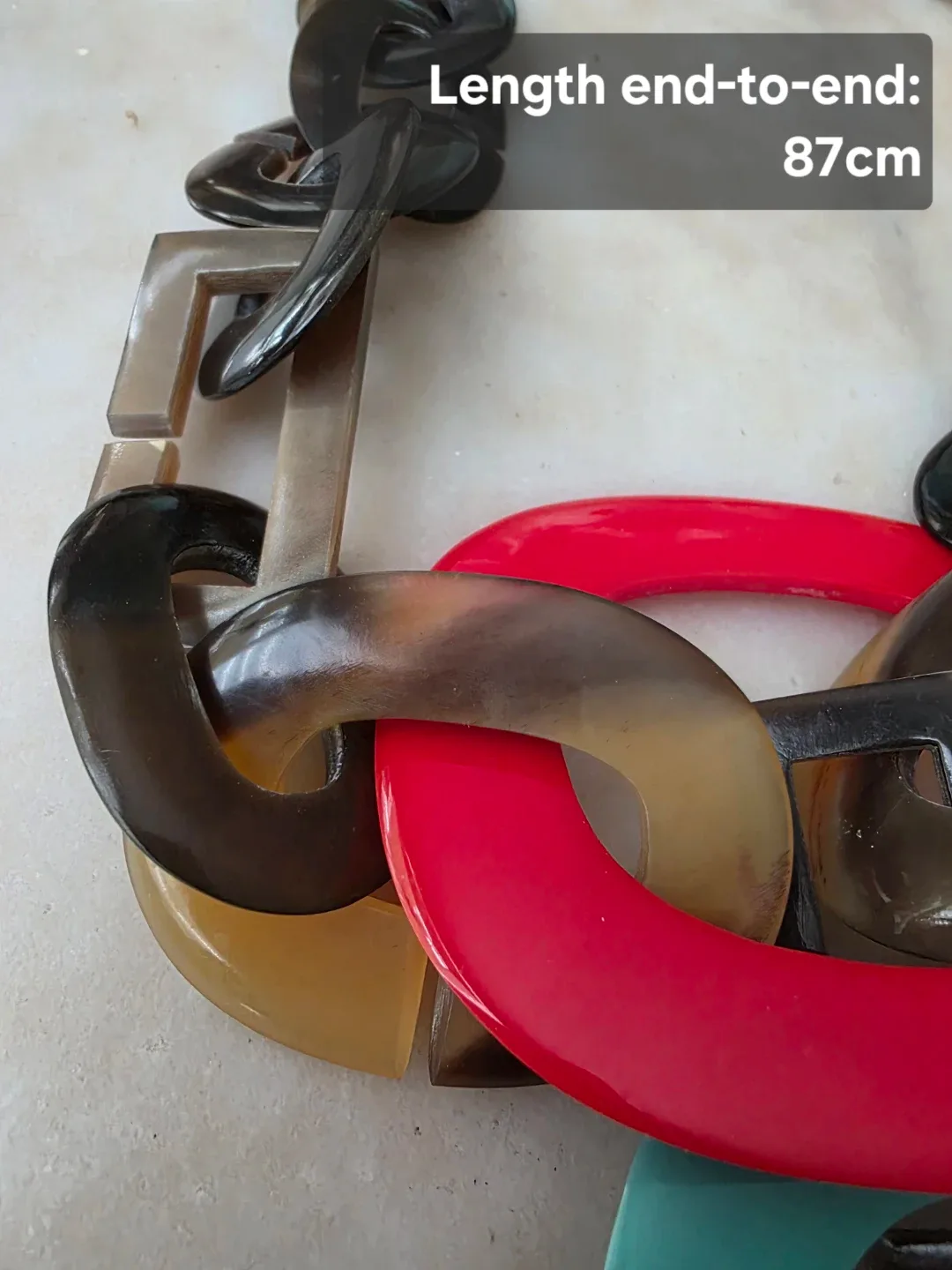 Handmade Buffalo Horn Chunky Chain Necklace - 87cm Length image indicator(2)