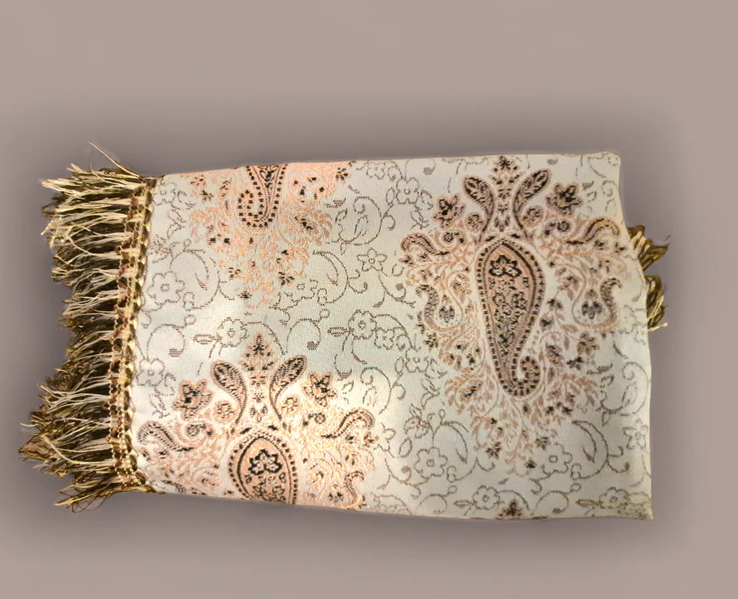 Vintage Persian Throw – 40x40, Paisley & Gold, made in Iran - photo 5