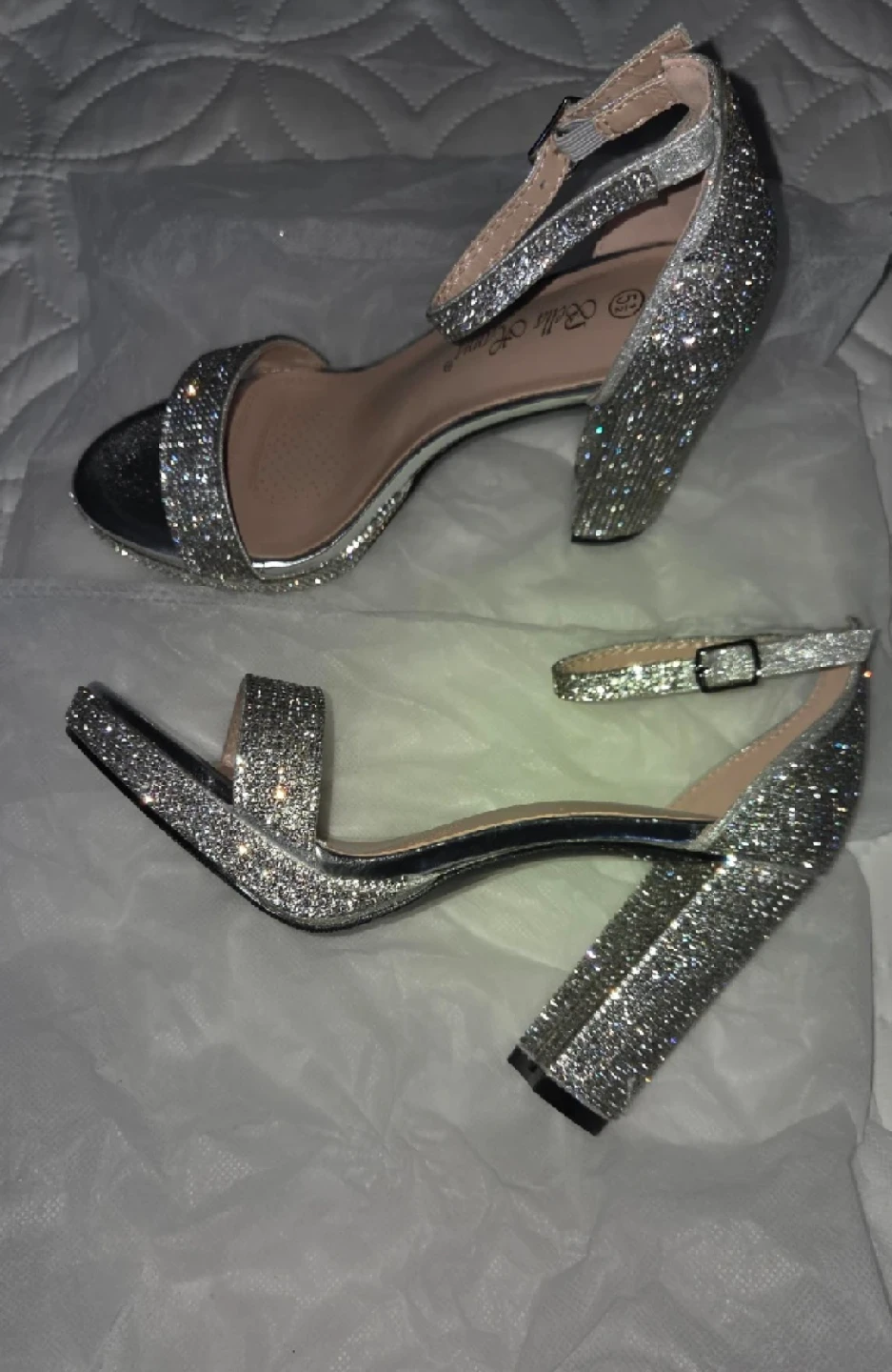 Silver Rhinestone Heels - photo 2