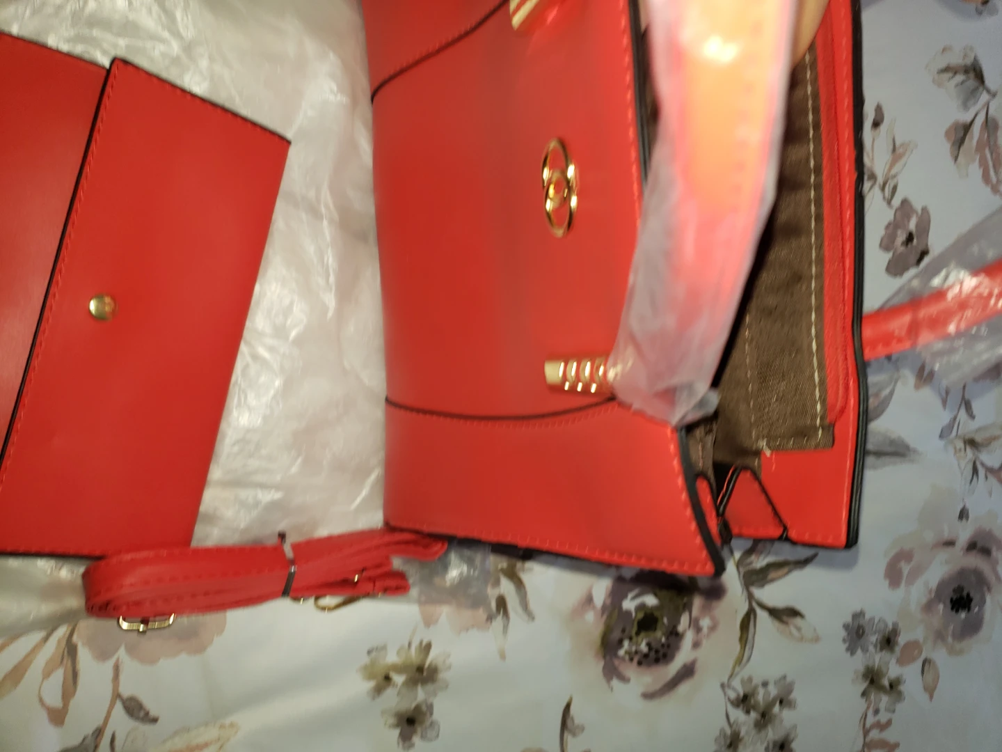 Red Handbag with Matching Wallet - photo 2