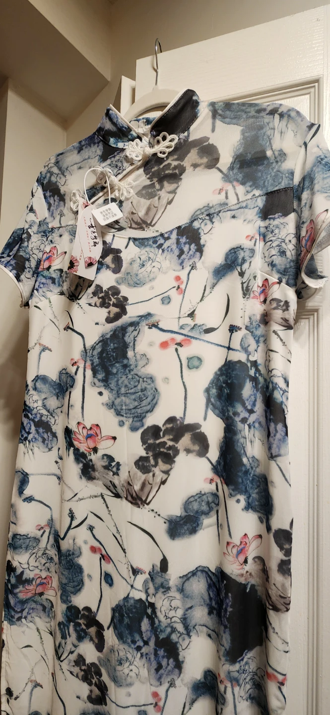 Floral Print Cheongsam Dress-L - photo 4