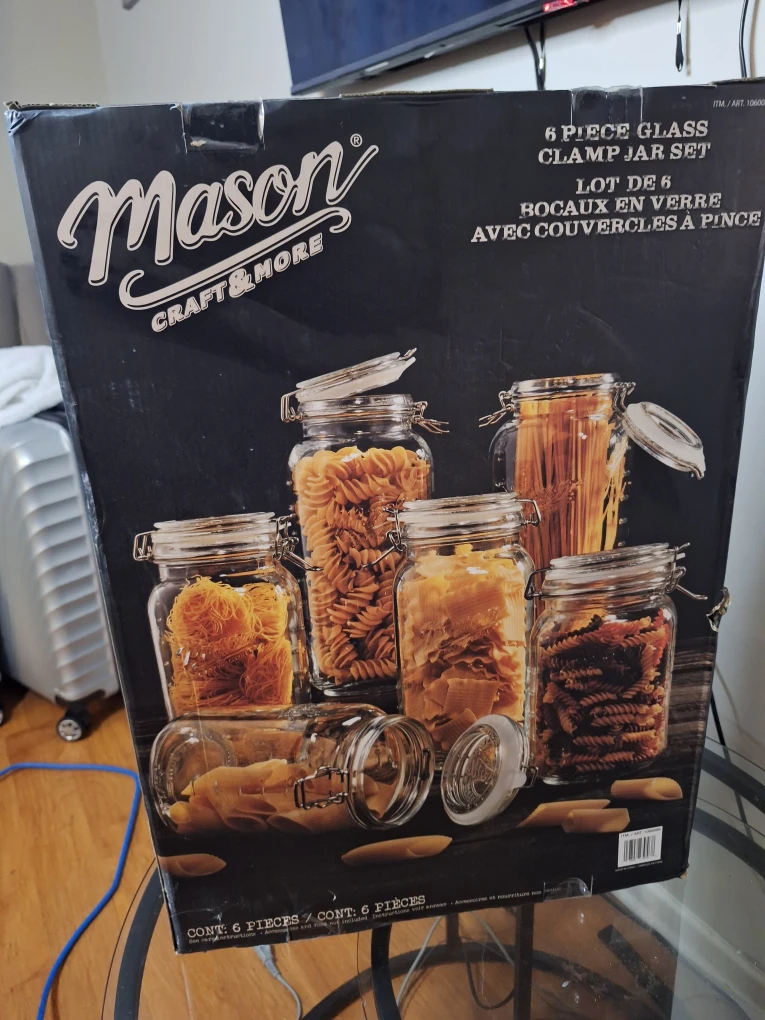 Mason Craft & More 6-Piece Glass Clamp Jar Set - photo 2