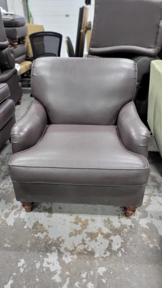 Brown Faux Leather Armchair - photo 3