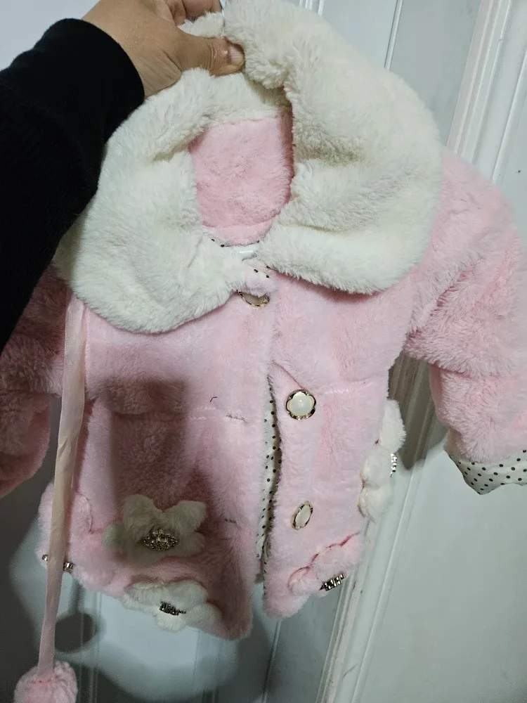 Pink Angel Wing Winter Coat - Size 8