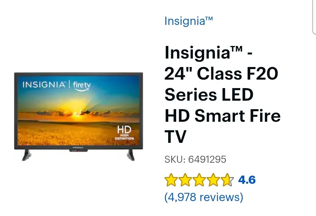 ON SALE: Insignia 24" Class F20 Series LED HD Smart Fire TV