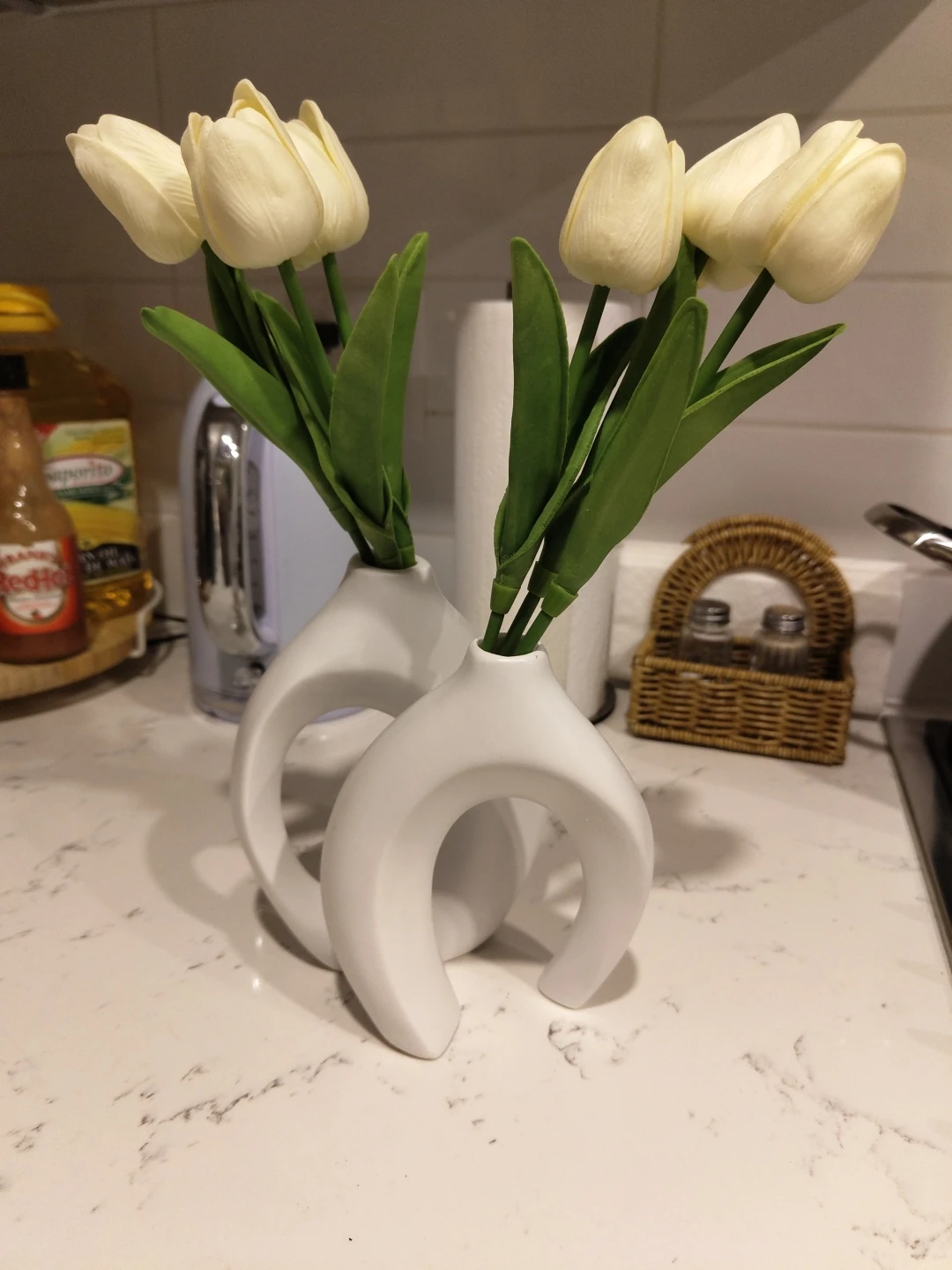 White Ceramic Vase - Unique Design