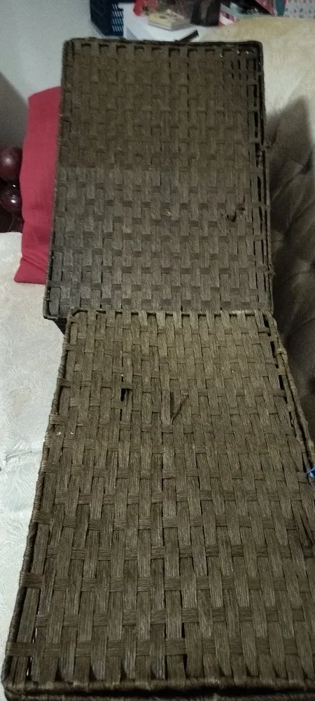 Woven Storage Baskets with Lids - Set of 2 image indicator(2)