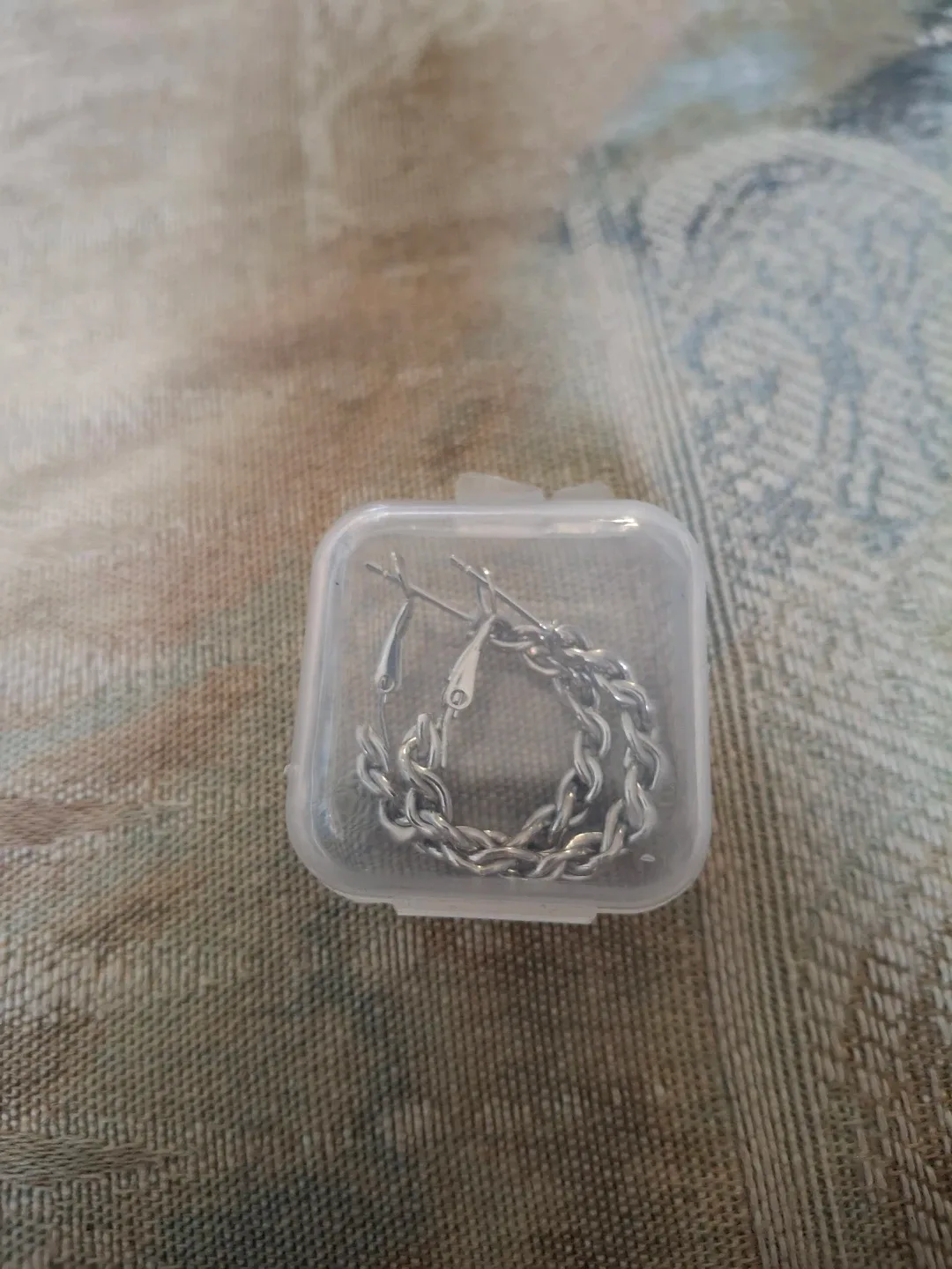 Silver Hoop & Chain Earrings Set image indicator(2)