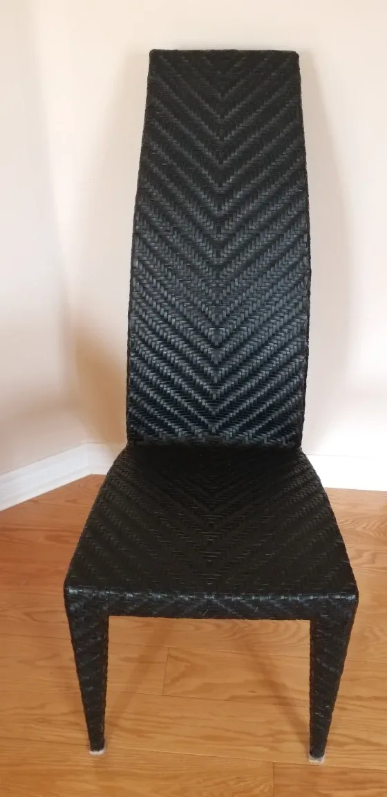 Black Woven Dining Chair