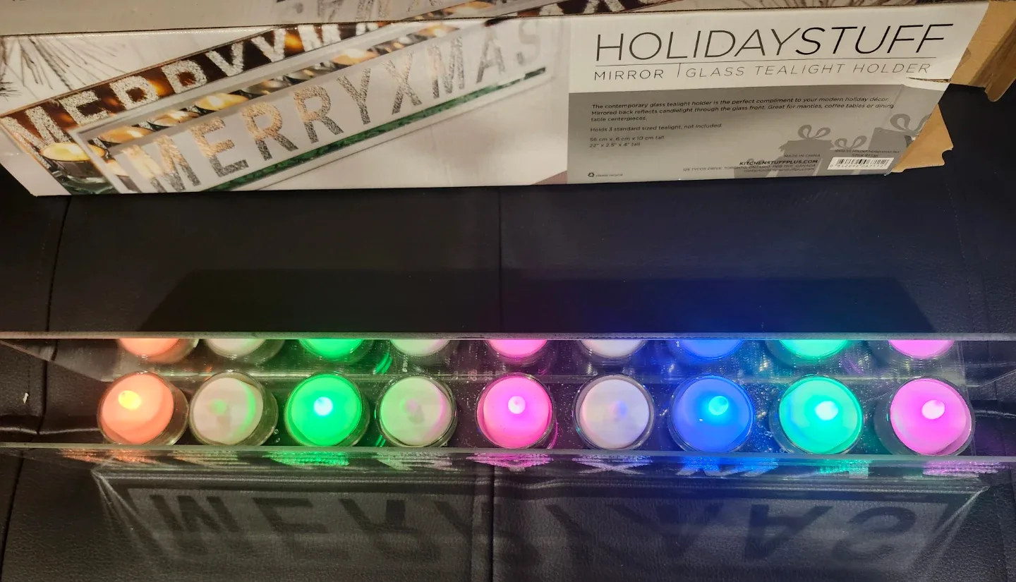 Christmas Mirror Glass Tealight Holder - 9 Peice - 22 Inch image indicator(5)