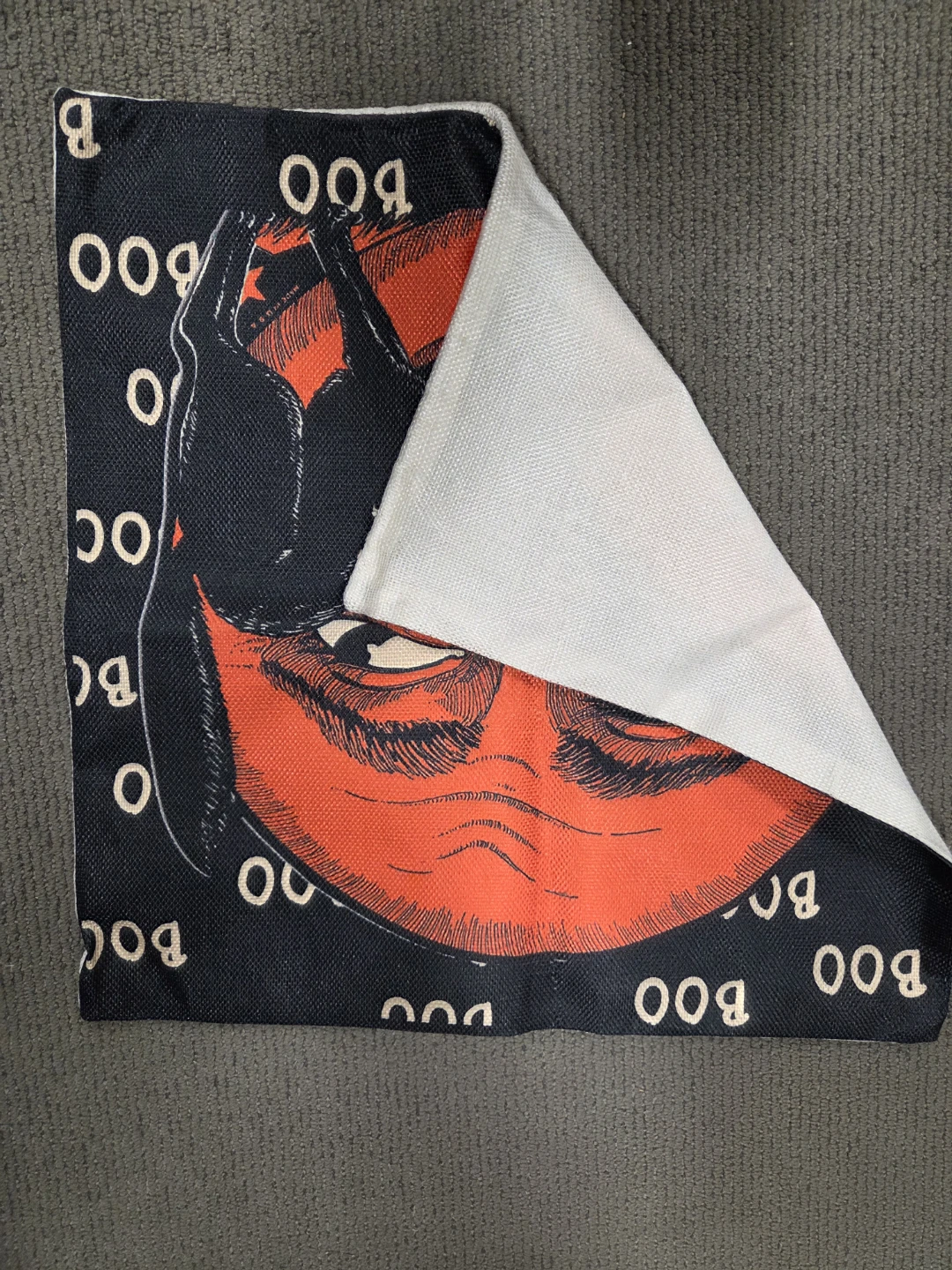 Halloween Throw Pillow - Boo & Cat Design - photo 2