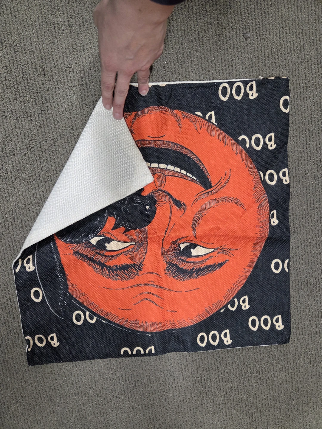 Halloween Throw Pillow - Boo & Cat Design - photo 3