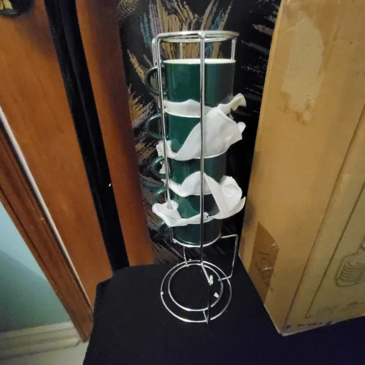 Sweejar Espresso Cup Set with Stand, Green image indicator(5)