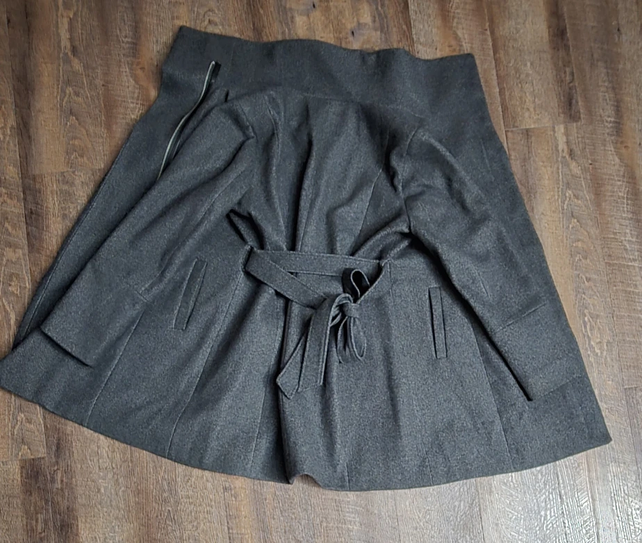Grey Wool Blend Coat with Belt XL - photo 3