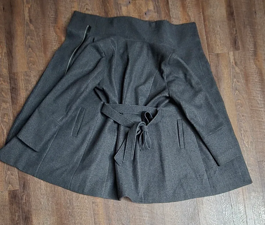 Grey Wool Blend Coat with Belt XL image indicator(3)