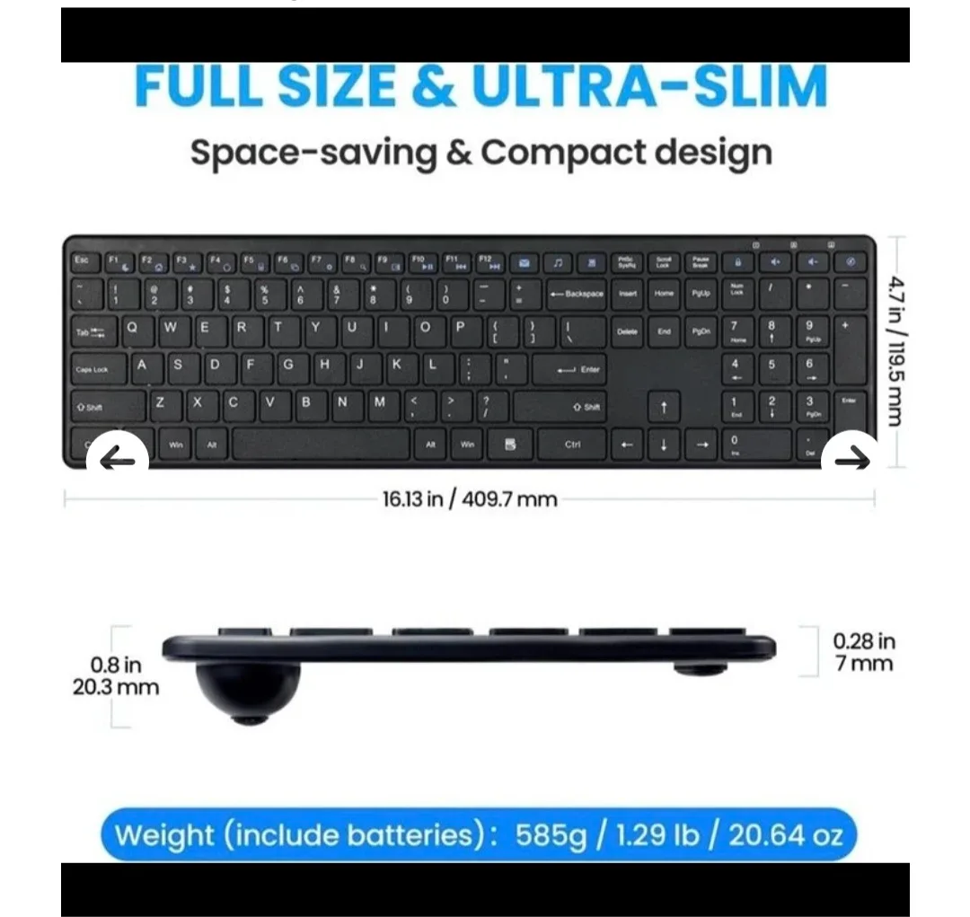 New Wireless 2.4G USB Ultra Slim Keyboard image indicator(2)