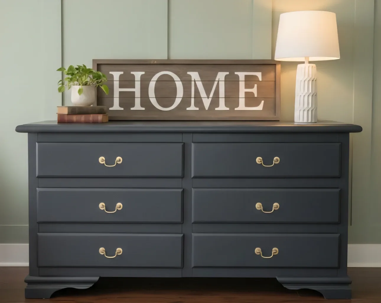 Dresser with Gold Handles