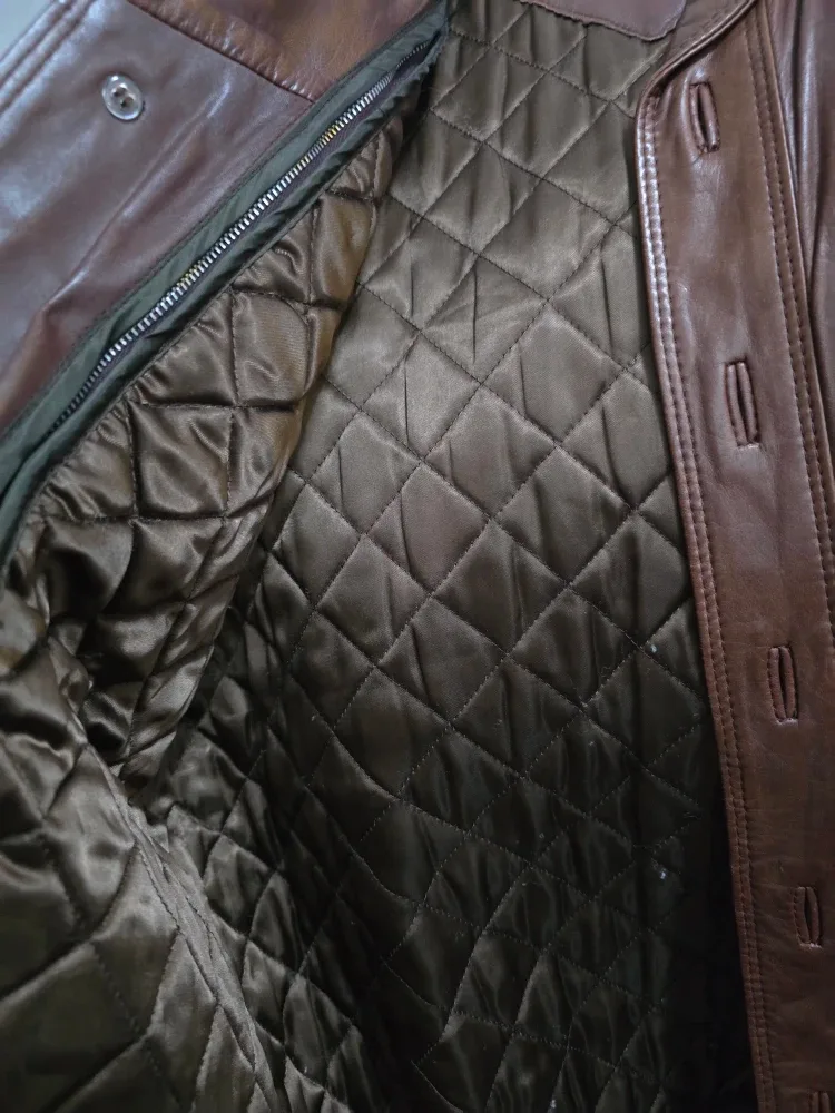 VINTAGE SAXONY Brown Beautiful Leather Jacket image indicator(8)