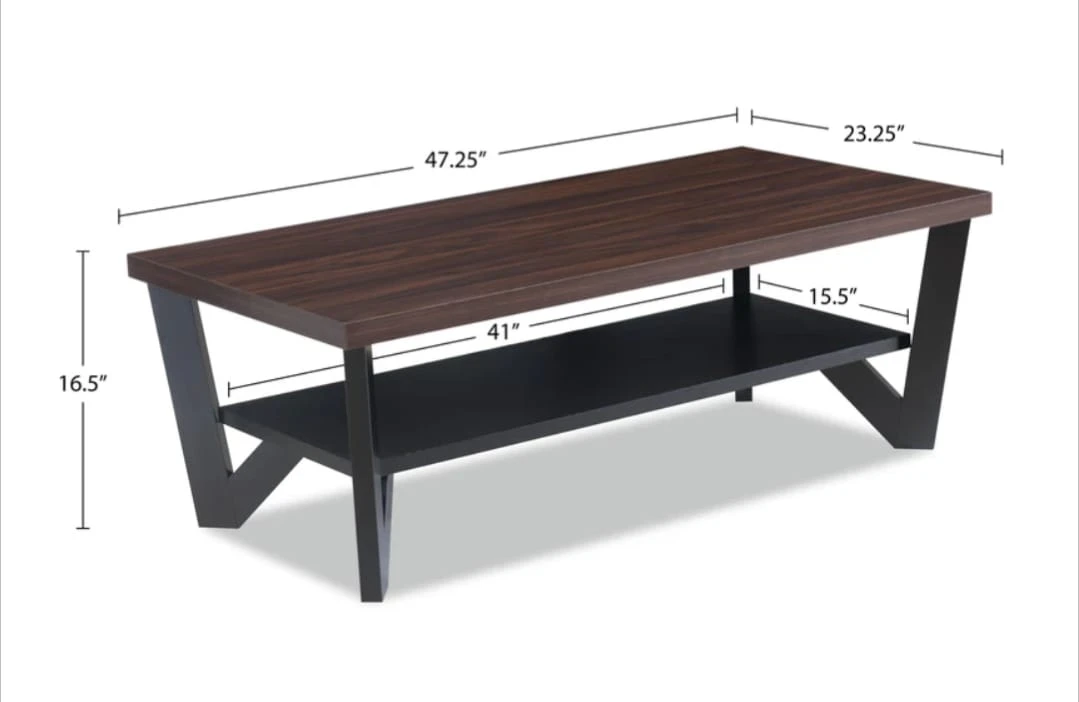 Arika 47.5" Modern 3-Pack Coffee + 2 End Tables with Shelf - photo 3