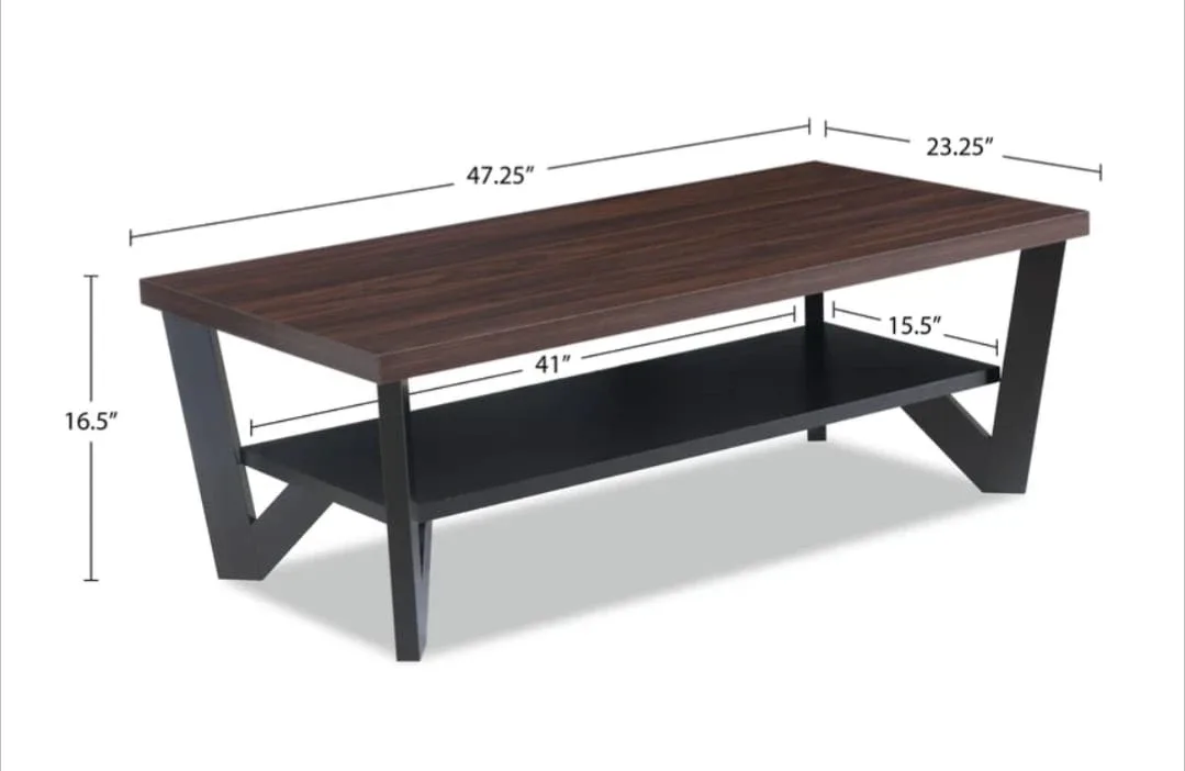 Arika 47.5" Modern 3-Pack Coffee + 2 End Tables with Shelf image indicator(3)