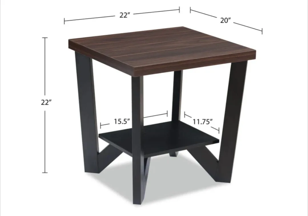 Arika 47.5" Modern 3-Pack Coffee + 2 End Tables with Shelf image indicator(4)