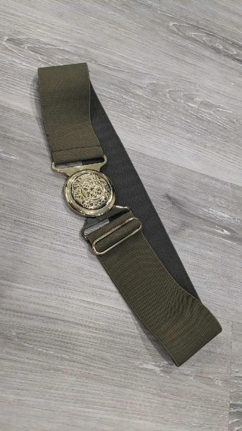 Olive Green Belt with Gold Buckle thumbnail