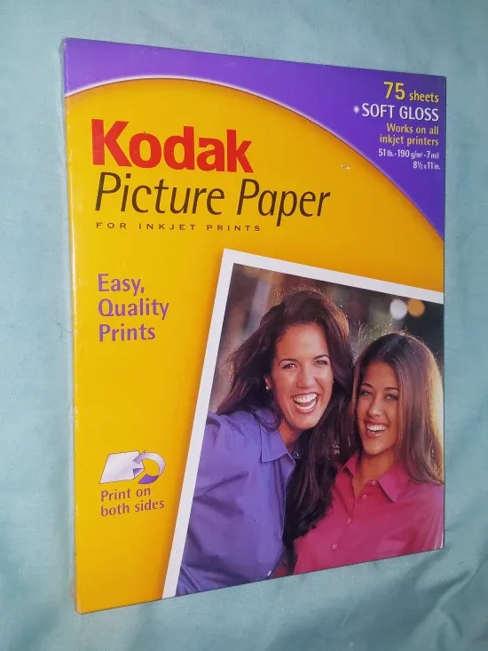 NEW 75 Sheet Pack Kodak Ink Jet Picture Photo Paper 8 1/2" x 11"