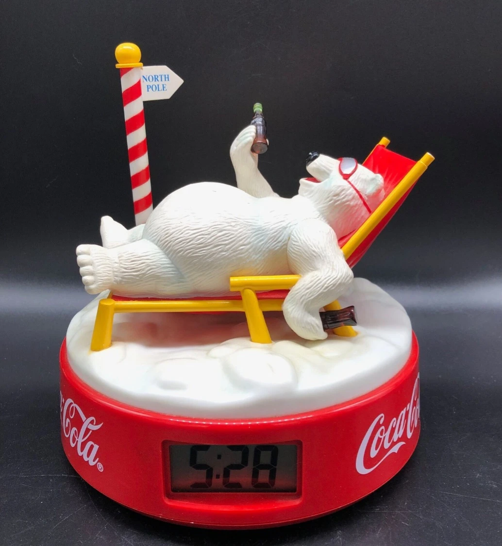 Vintage 1996 Coca-Cola Polar Bear Musical Alarm Clock - photo 2