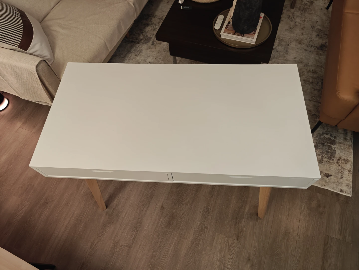 White wooden modern work office computer desk - photo 5