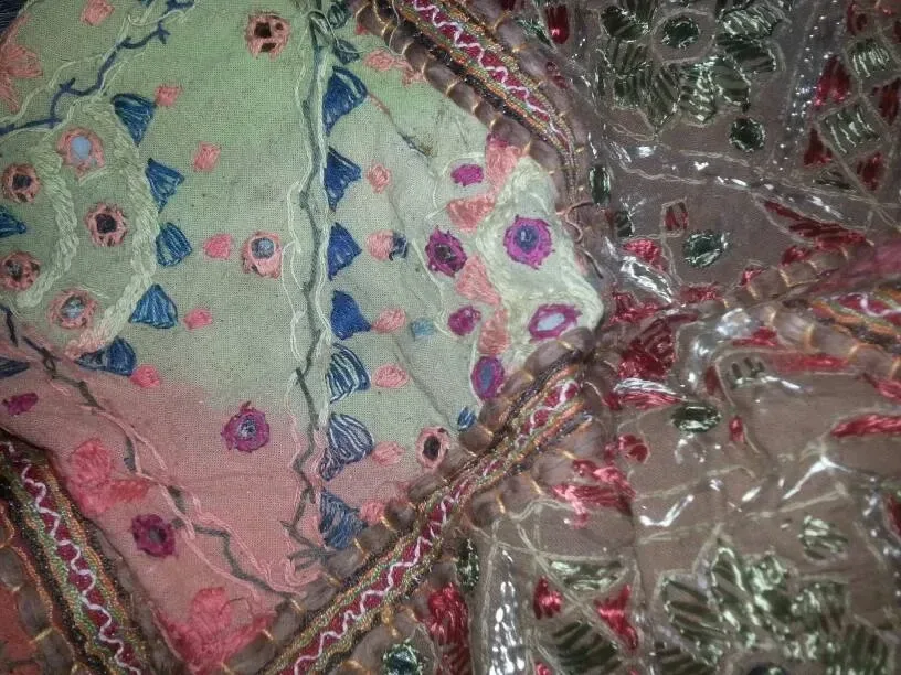 🥕 Brand New Fair Trade Indian Cotton Storage Ottoman Pouffe image indicator(5)