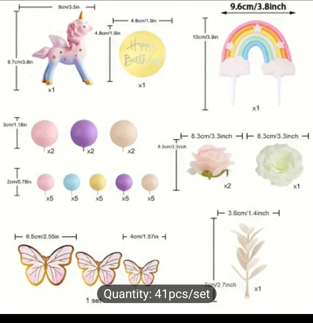 Cake Decoration Toppers - 41 pcs/set image indicator(7)