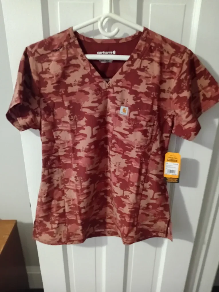 Carhartt Camo Scrub Top, Size Small