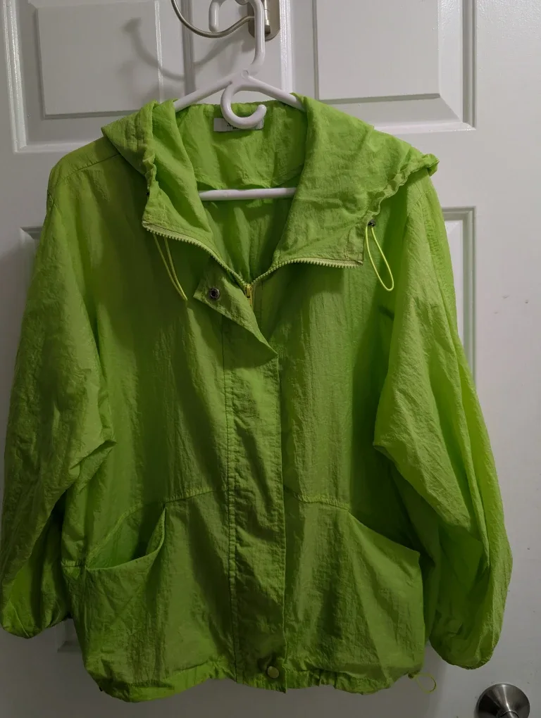 Lime Green Windbreaker Jacket