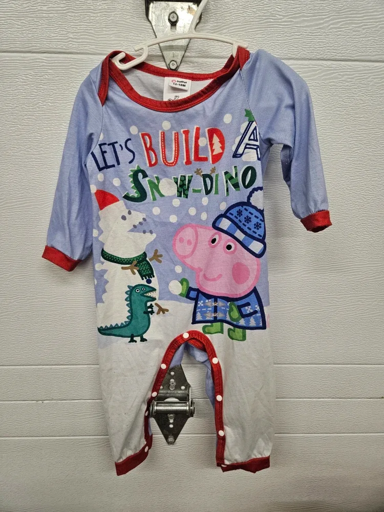 12-18M Peppa Pig Romper Let's Build A Snow