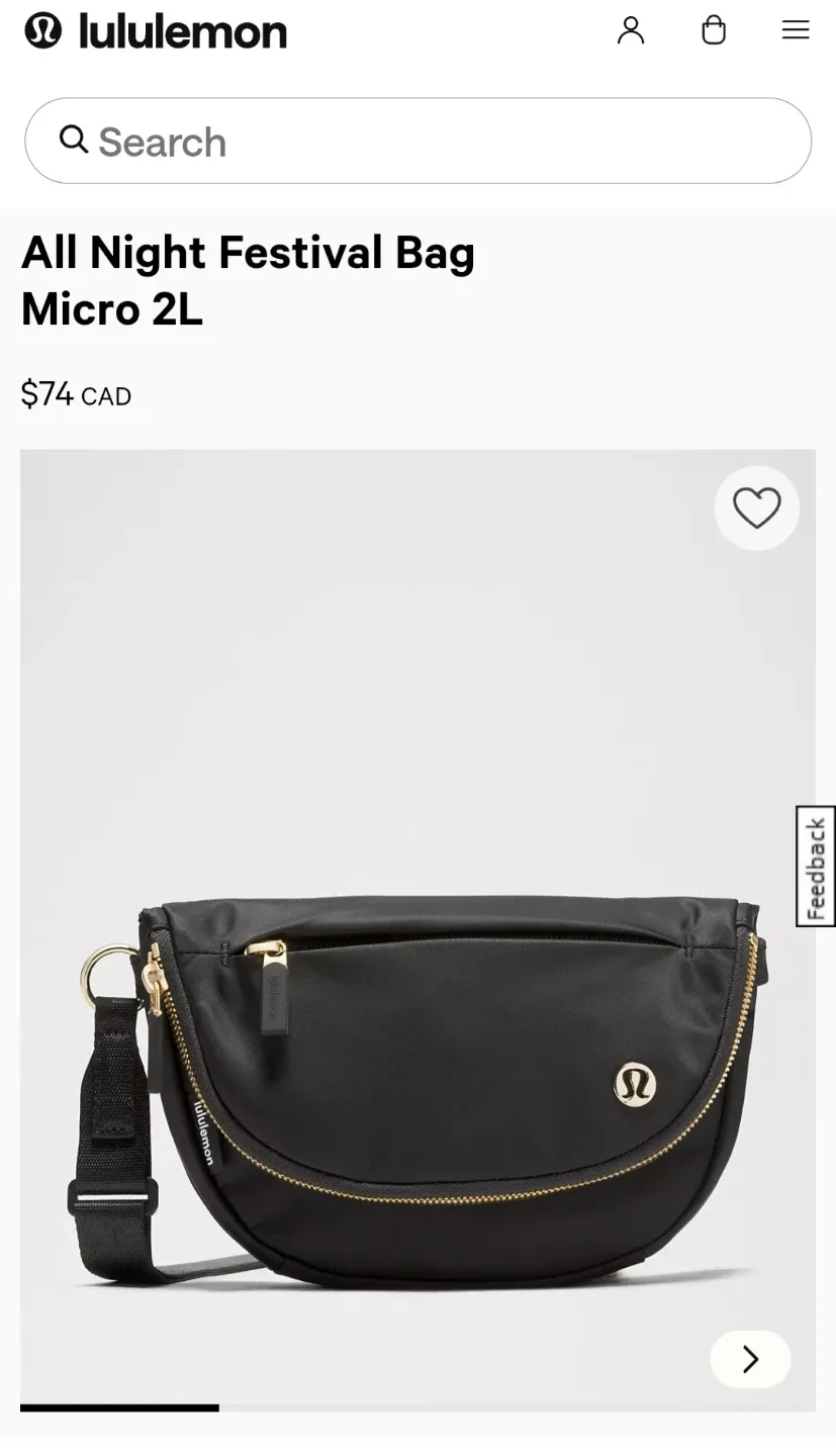 Lululemon All Night Festival Bag Micro 2L Black image indicator(2)