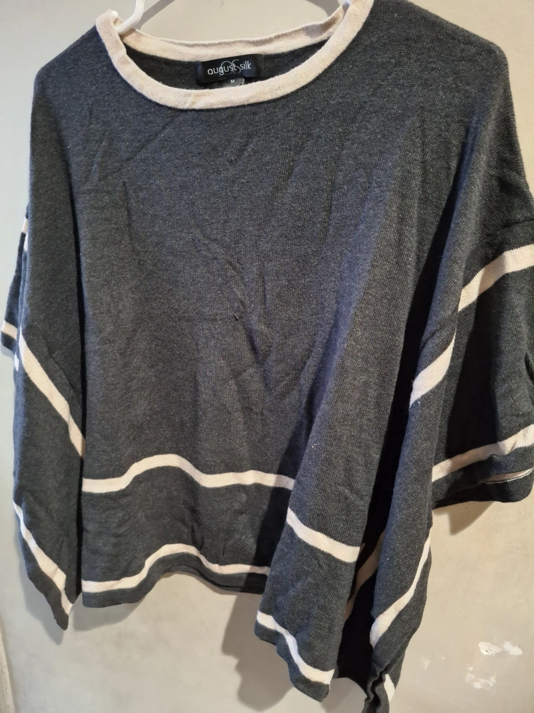 August Silk Gray Poncho Size M