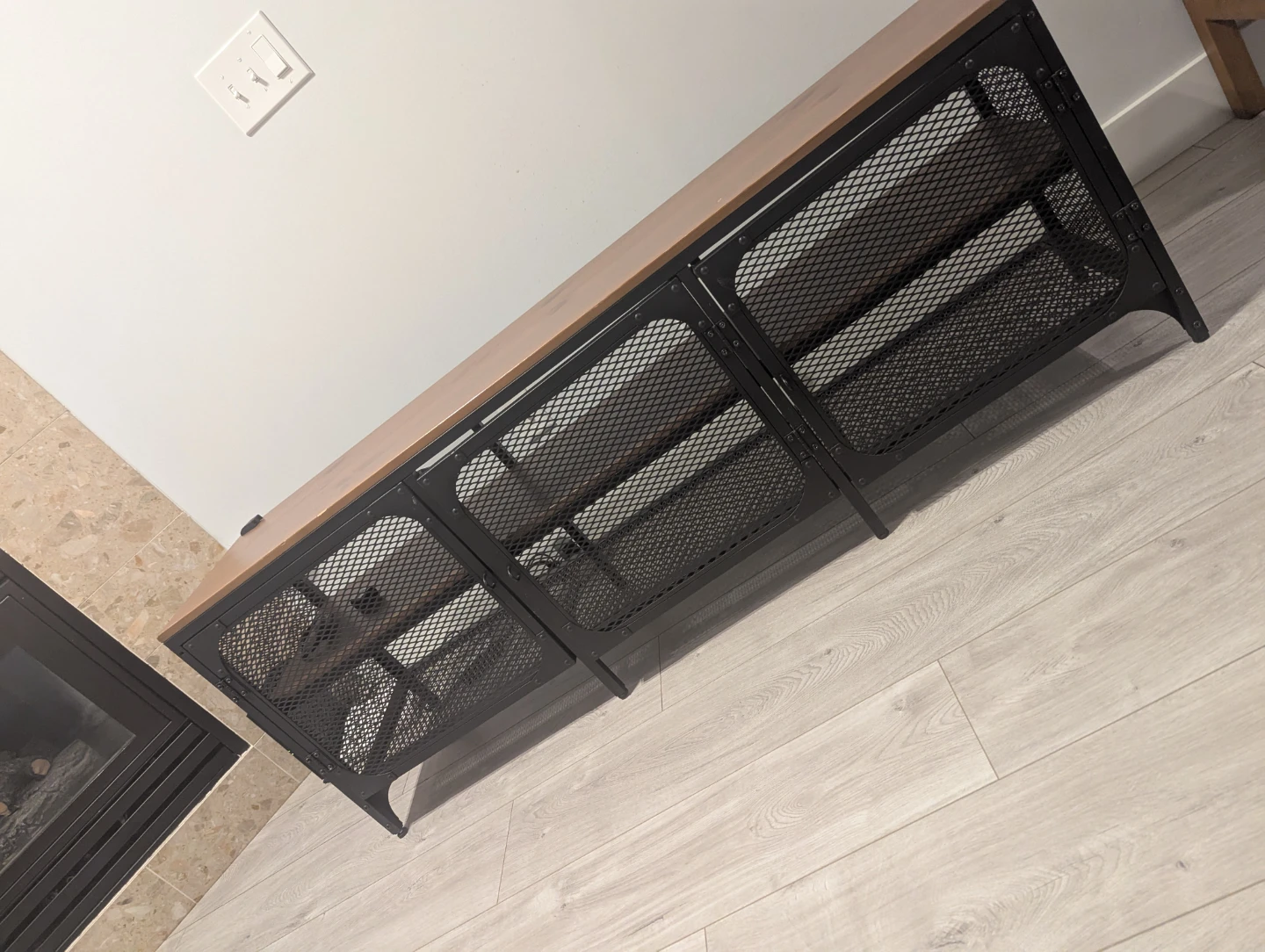 Ikea FJALLBO TV Bench -Black Metal & Wood TV Stand - photo 3
