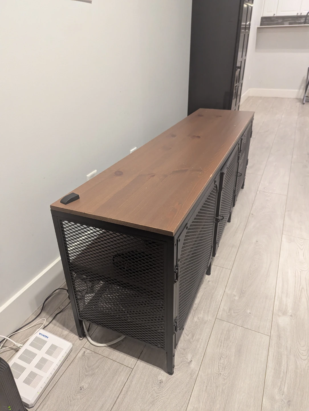 Ikea FJALLBO TV Bench -Black Metal & Wood TV Stand - photo 4