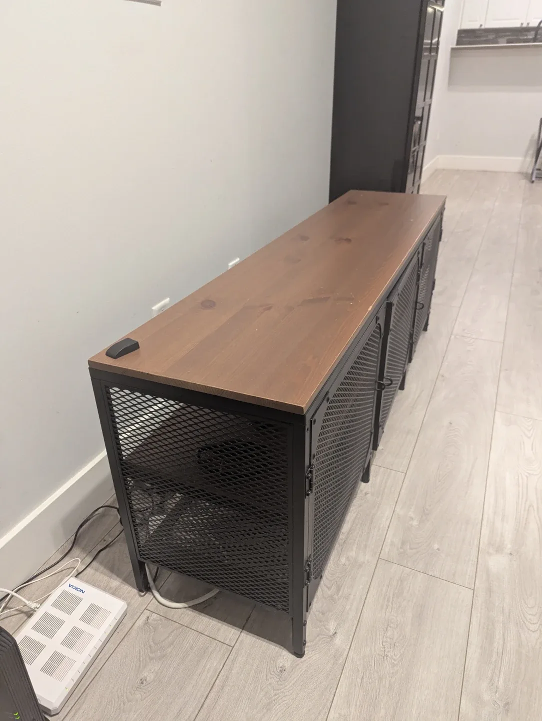 Ikea FJALLBO TV Bench -Black Metal & Wood TV Stand image indicator(4)